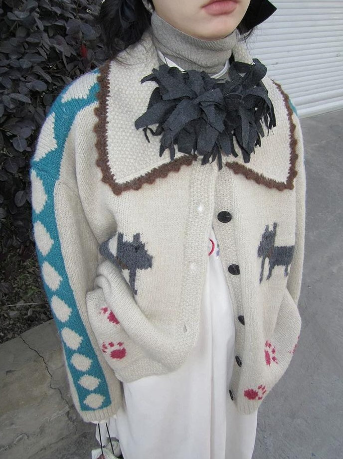 3months | VINTAGE LAPEL CARDIGAN SWEATER【ID:TN00048】
