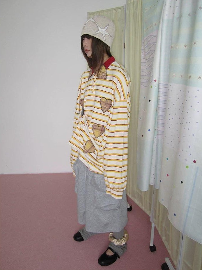 3months | 3D STRIPED DECORATIVE SWEATER【ID:TN00041】