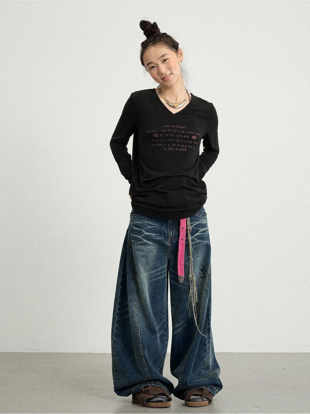 Letter Long-Sleeved T-Shirt