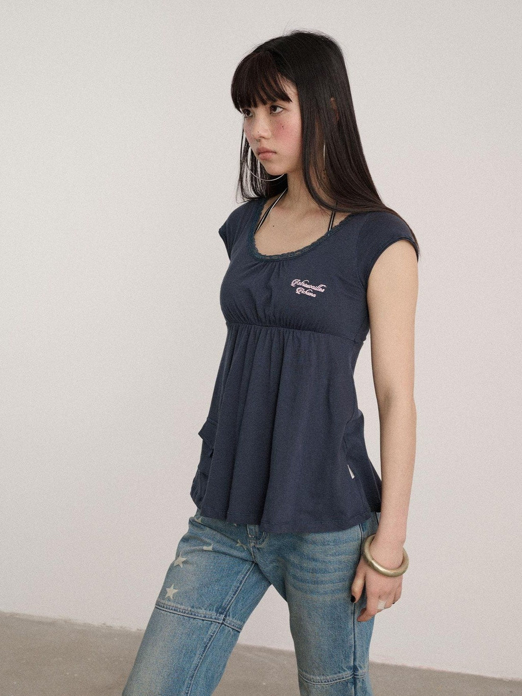 100% Cotton Crew Neck Straight Fit Commuter Navy Short Sleeve T-Shirt