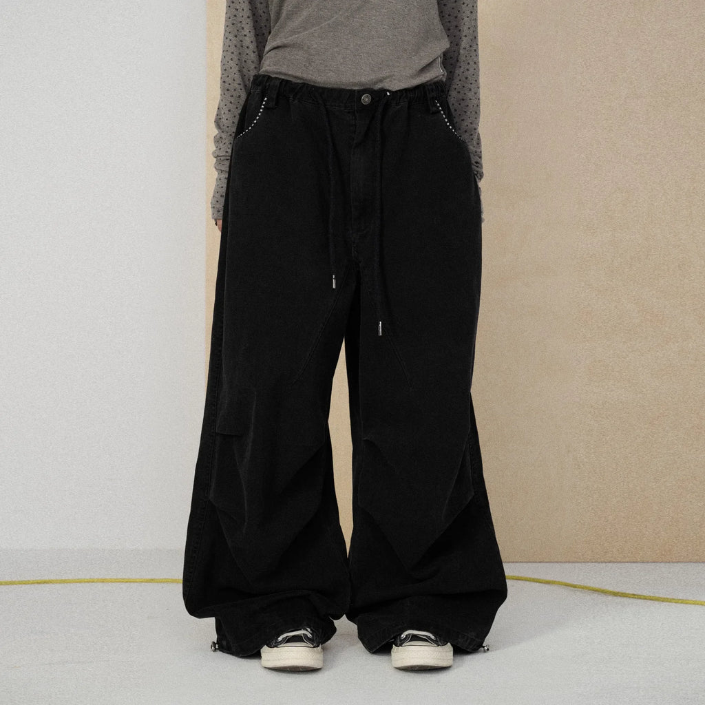 100 Percent Cotton Pleated Mid Rise Letter Print Office Commuter Pants