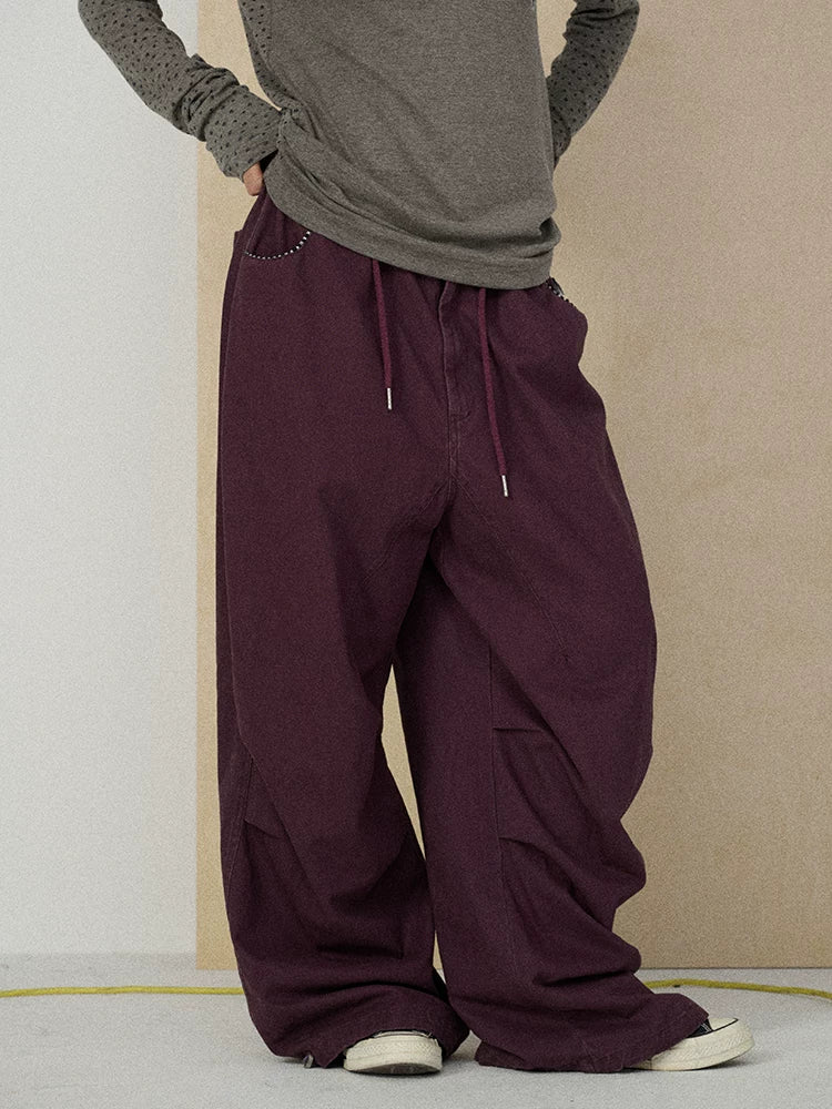 100 Percent Cotton Pleated Mid Rise Letter Print Office Commuter Pants
