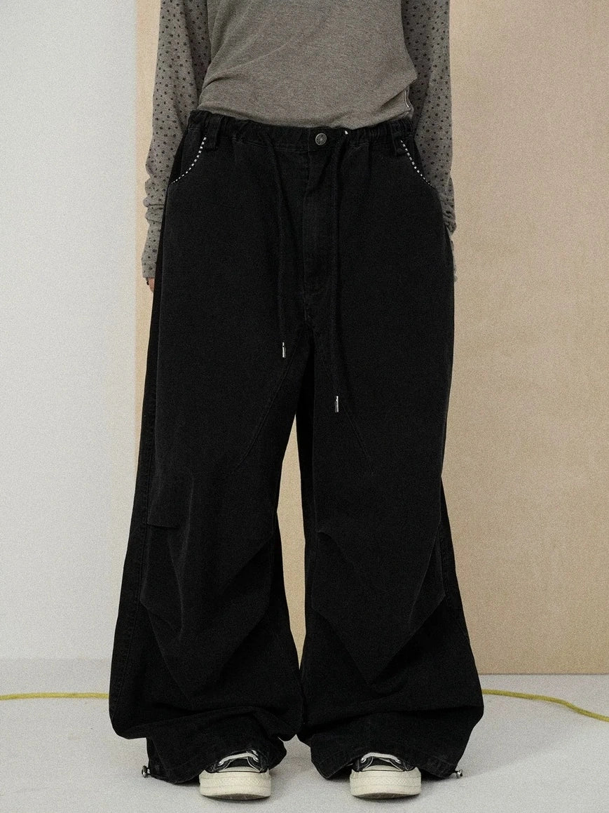 100 Percent Cotton Pleated Mid Rise Letter Print Office Commuter Pants