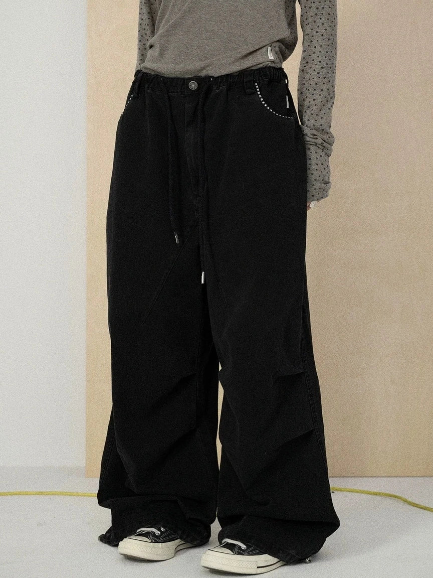 100 Percent Cotton Pleated Mid Rise Letter Print Office Commuter Pants