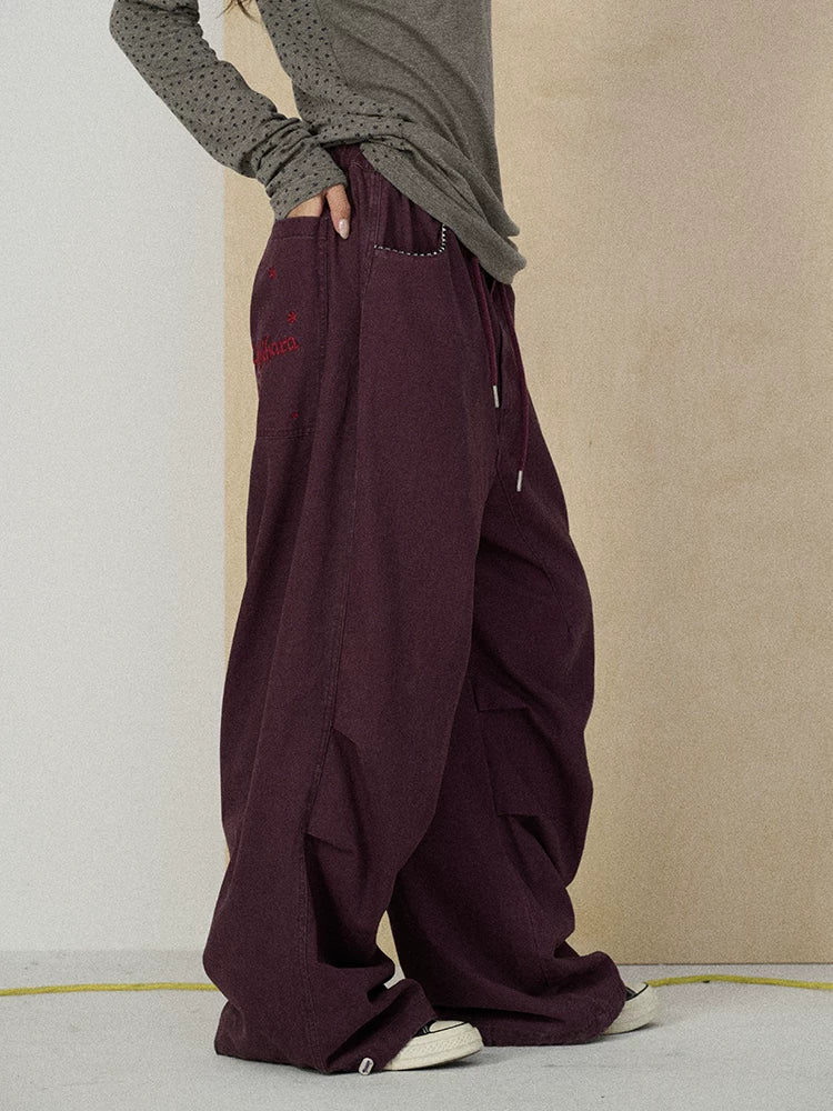 100 Percent Cotton Pleated Mid Rise Letter Print Office Commuter Pants