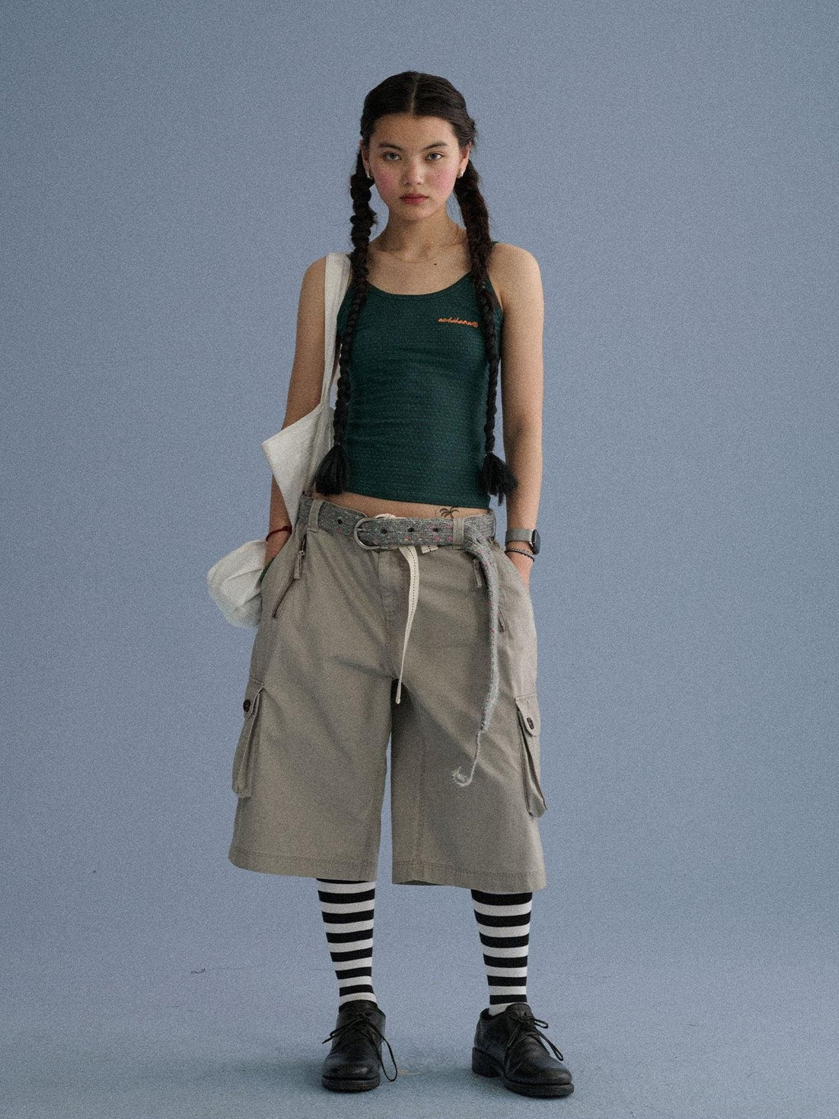 100 Percent Cotton Pocket Commuter Natural Waist Girls Navy Grey Wide-Leg Pants