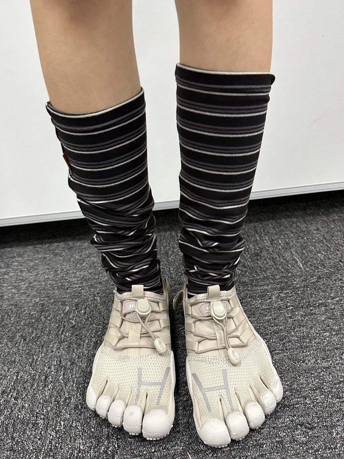 Breton Slouchy Midcalf Leg Sleeve Knitted Crew Socks