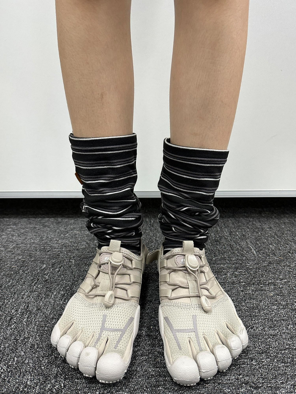 Breton Slouchy Midcalf Leg Sleeve Knitted Crew Socks
