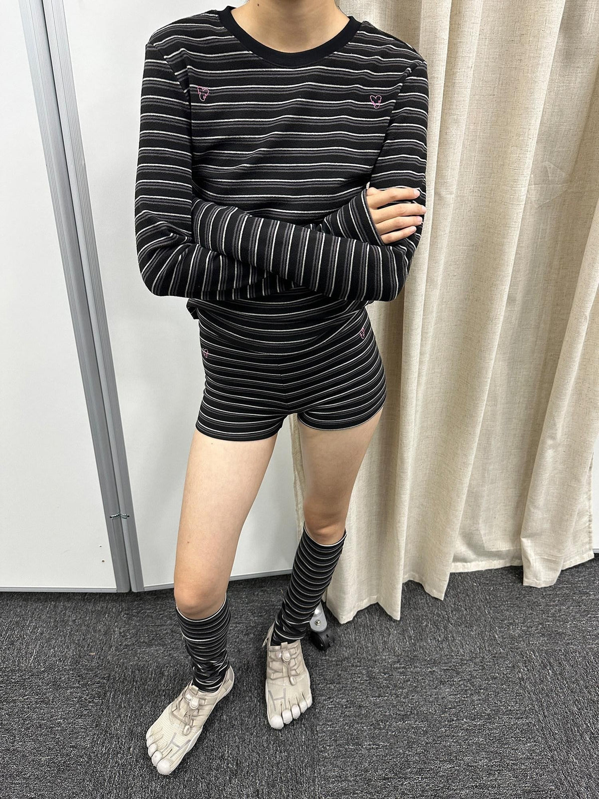 Breton Slouchy Midcalf Leg Sleeve Knitted Crew Socks