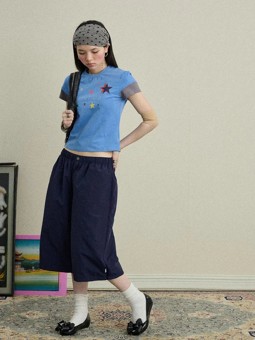 Bubble Waffle Nylon Culottes