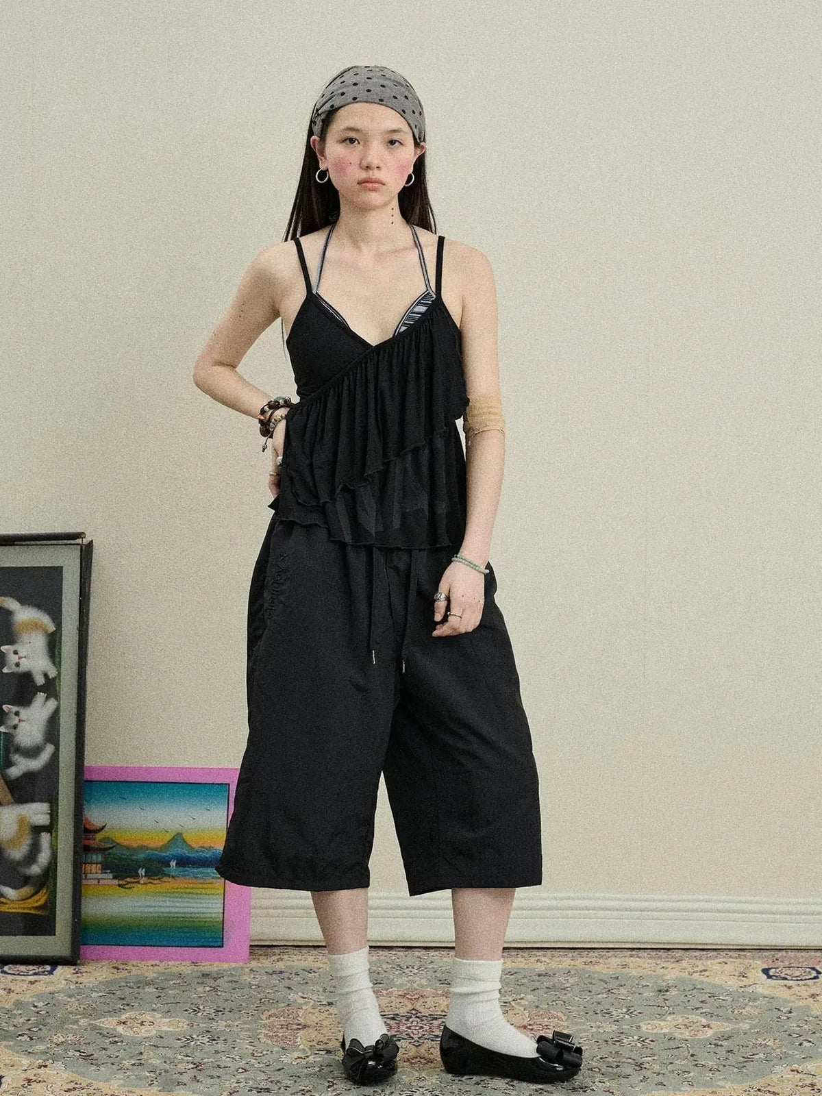 Bubble Waffle Nylon Culottes