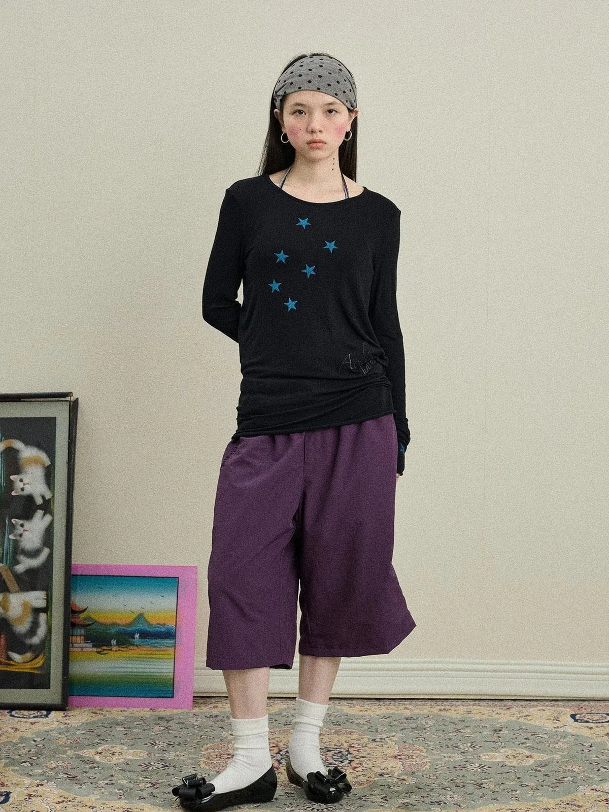 Bubble Waffle Nylon Culottes