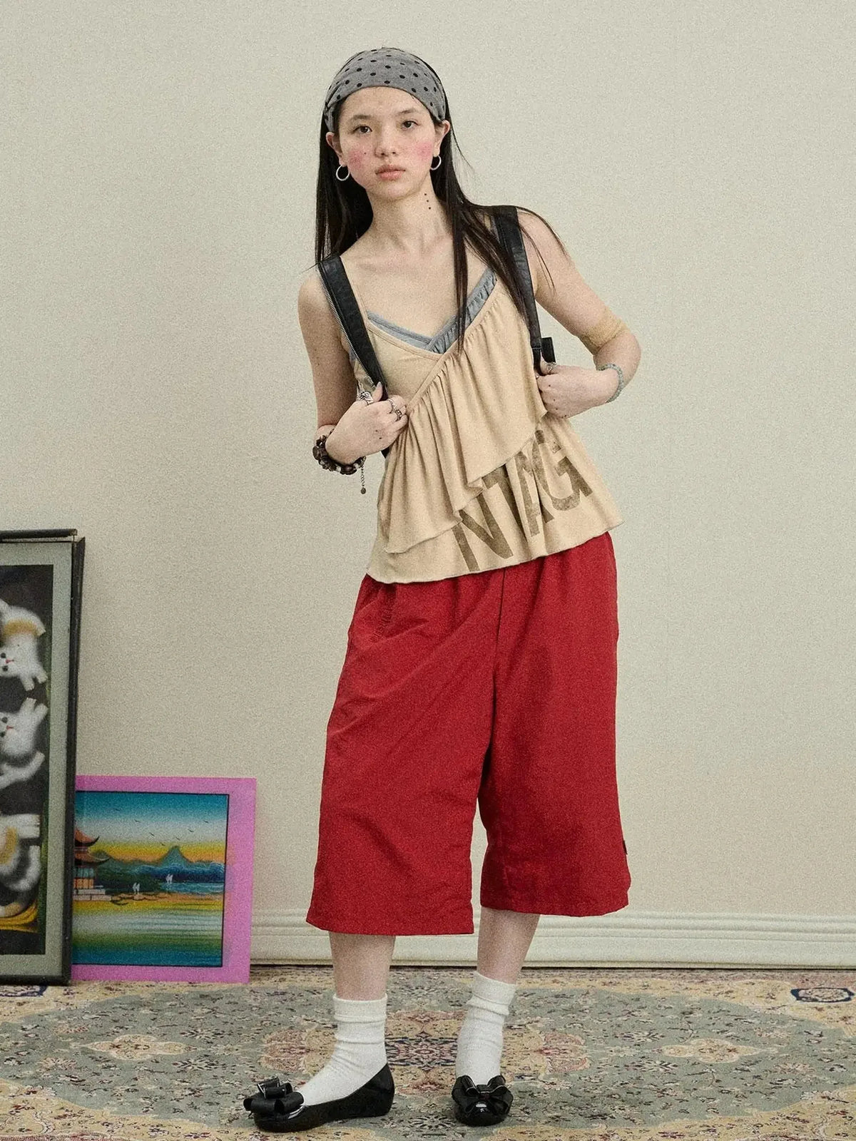 Bubble Waffle Nylon Culottes