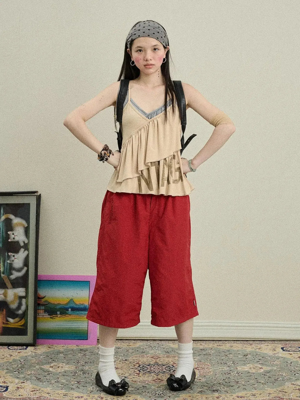 Bubble Waffle Nylon Culottes