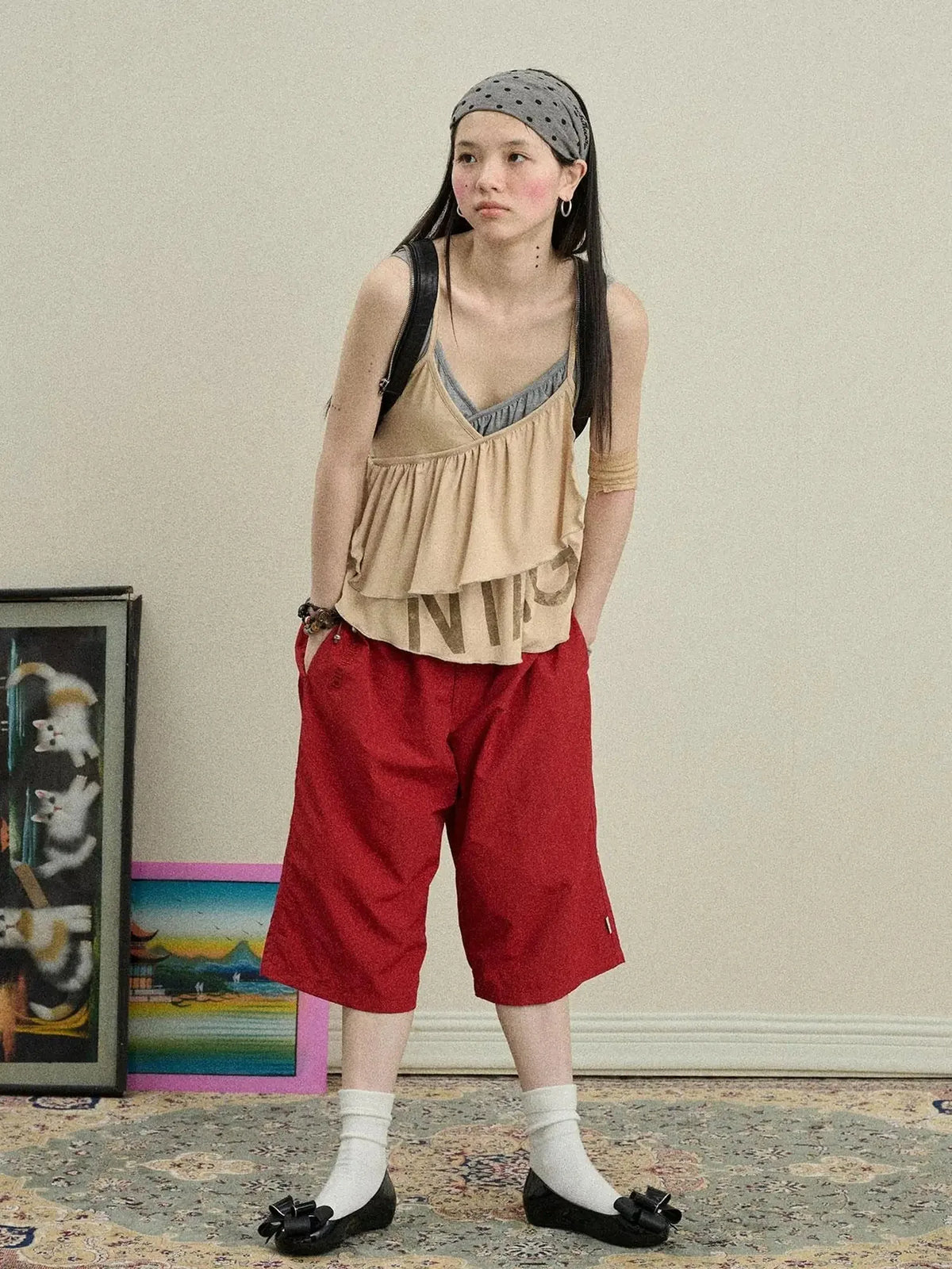 Bubble Waffle Nylon Culottes