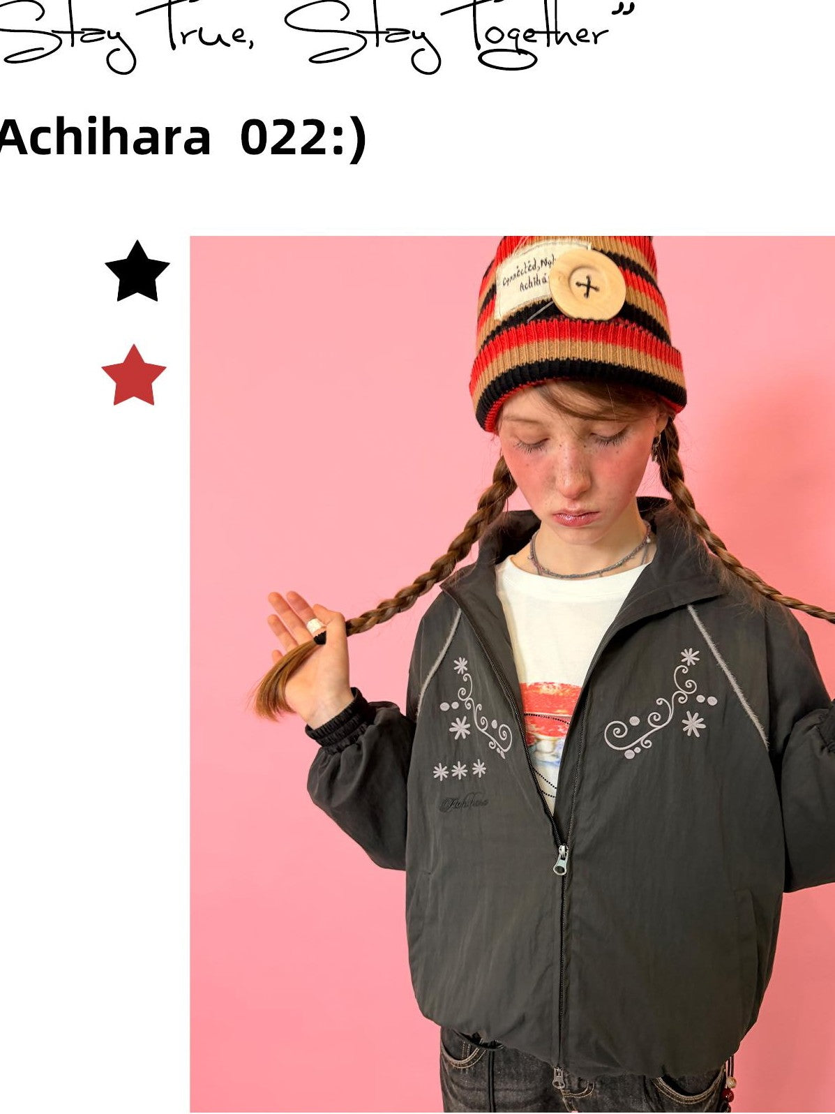 Embroidered Cropped Stand Collar Zip Up Women's Polyester Windbreakers
