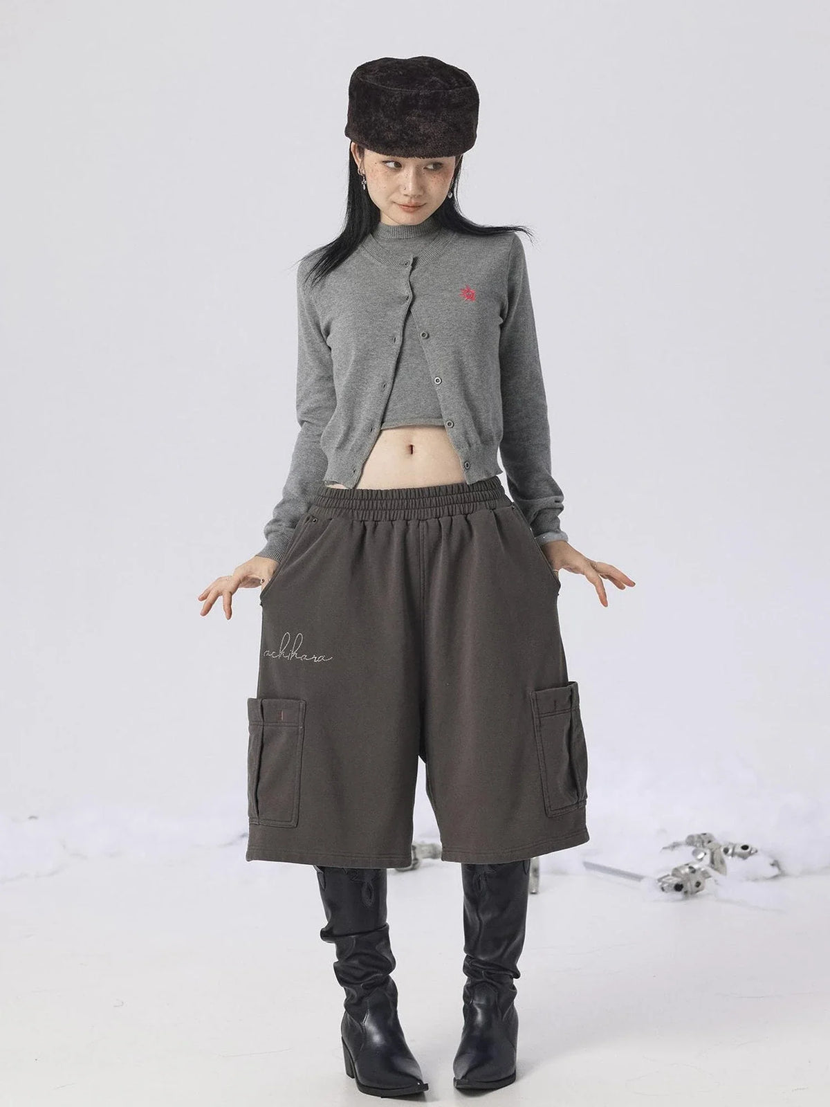 Grey Knit Vest & Cardigan Set