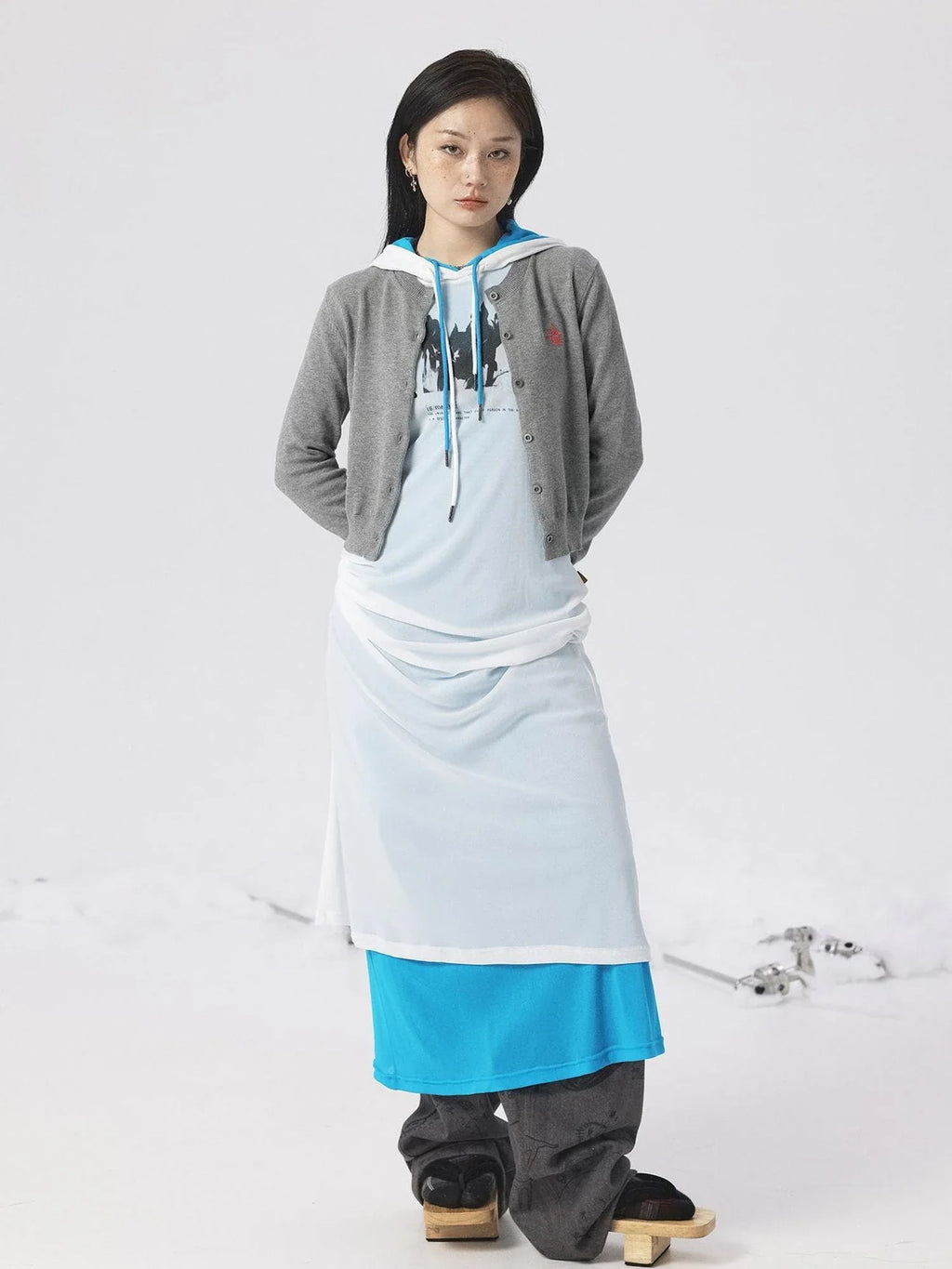 Grey Knit Vest & Cardigan Set
