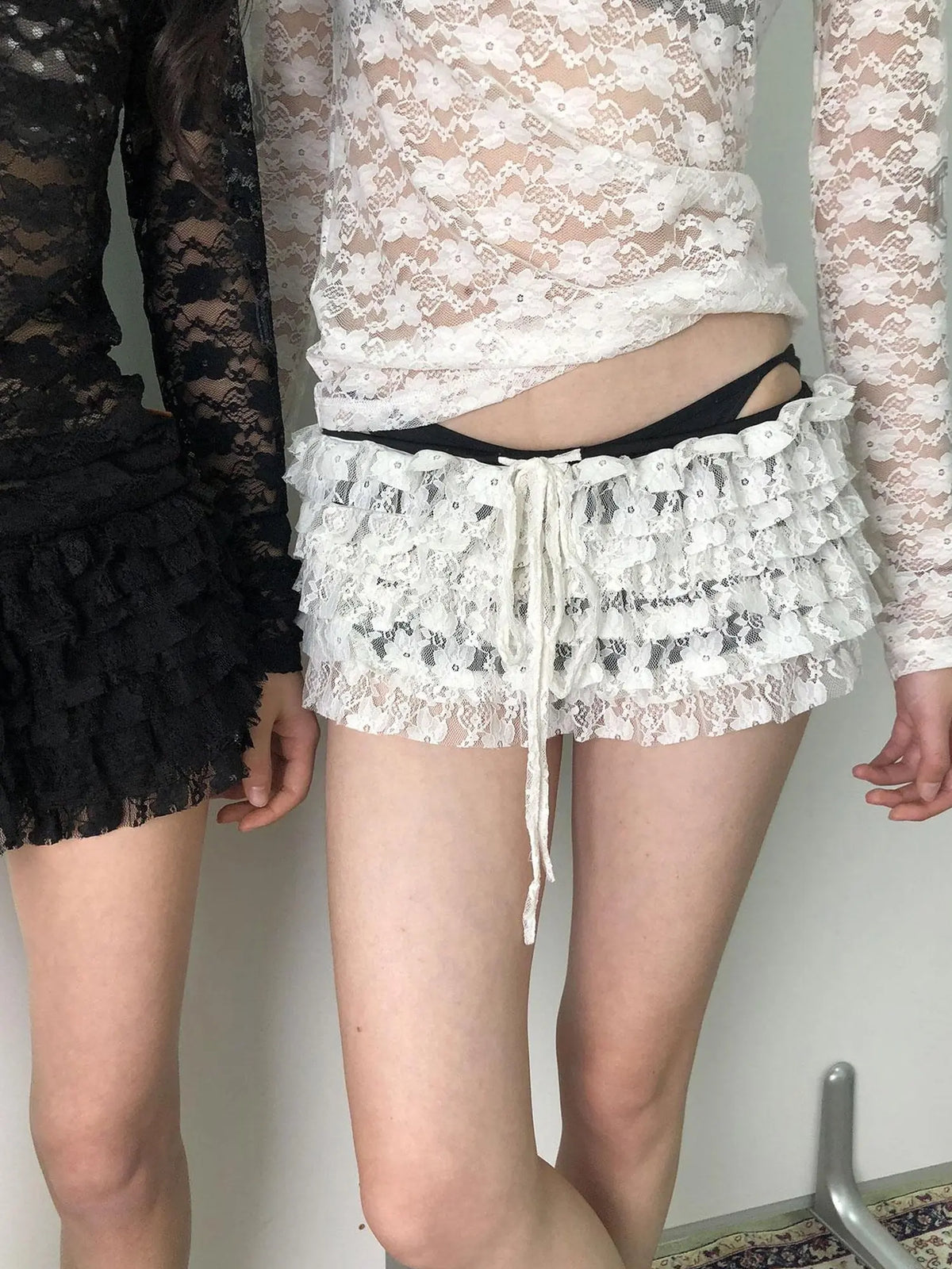Layered Lace A-Line Mini Skirt