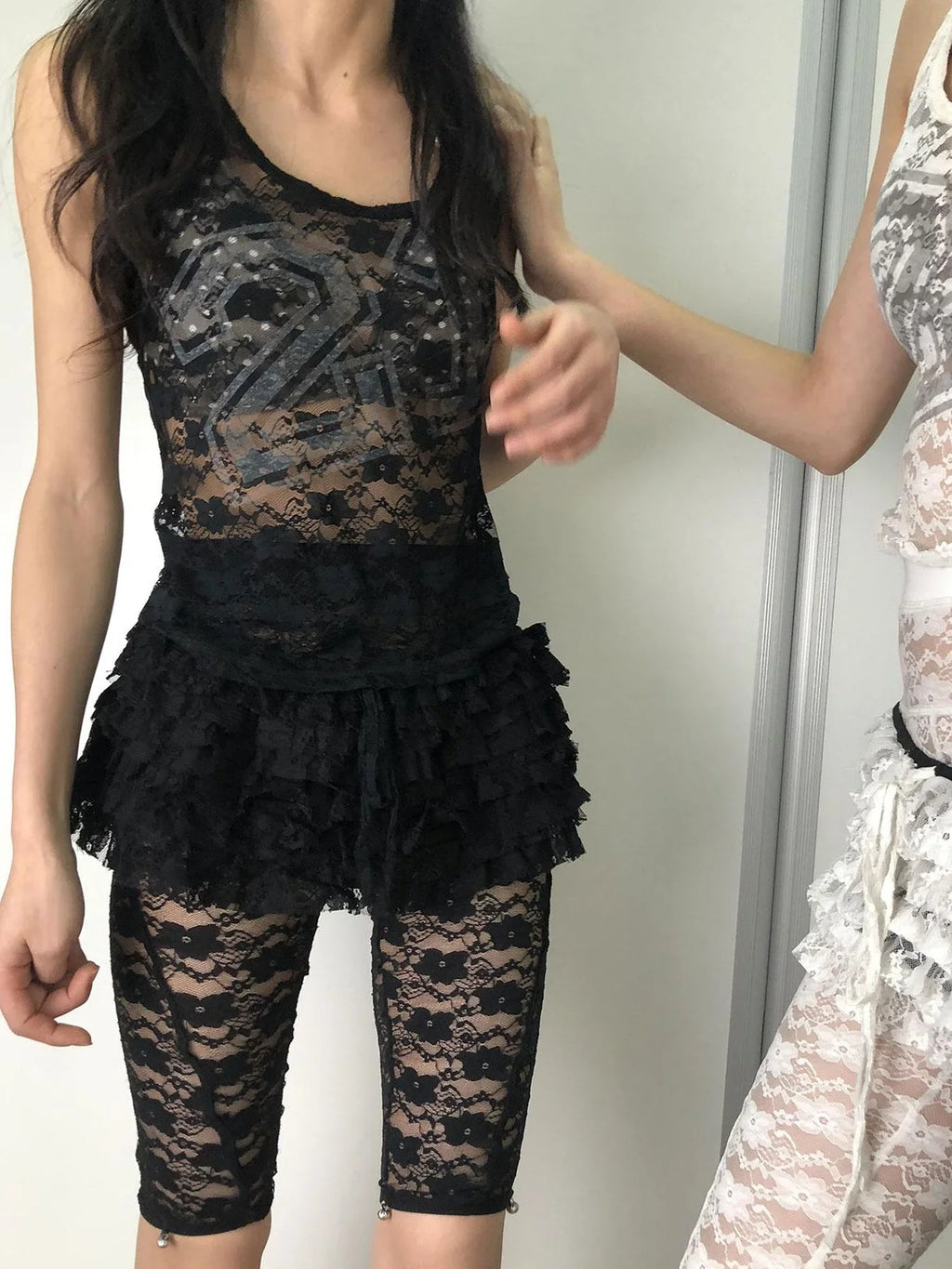 Layered Lace A-Line Mini Skirt