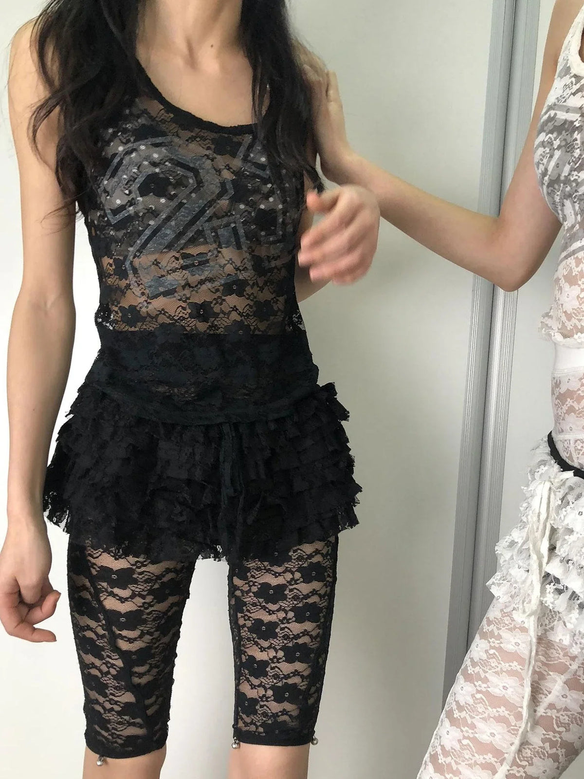 Layered Lace A-Line Mini Skirt