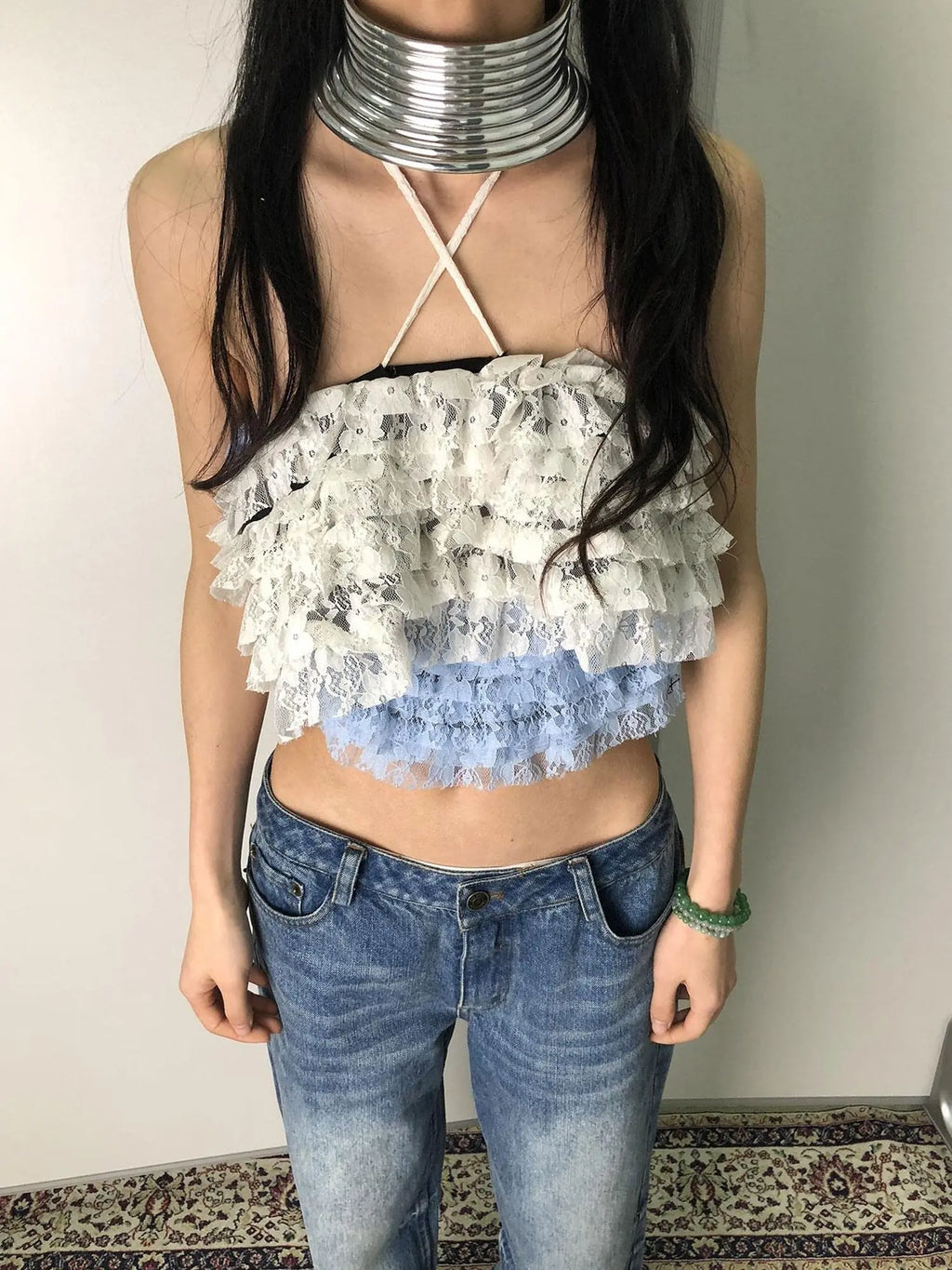 Layered Lace A-Line Mini Skirt