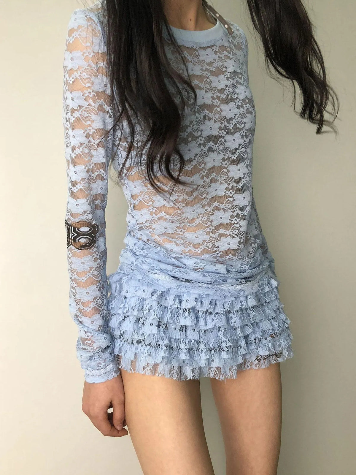 Layered Lace A-Line Mini Skirt