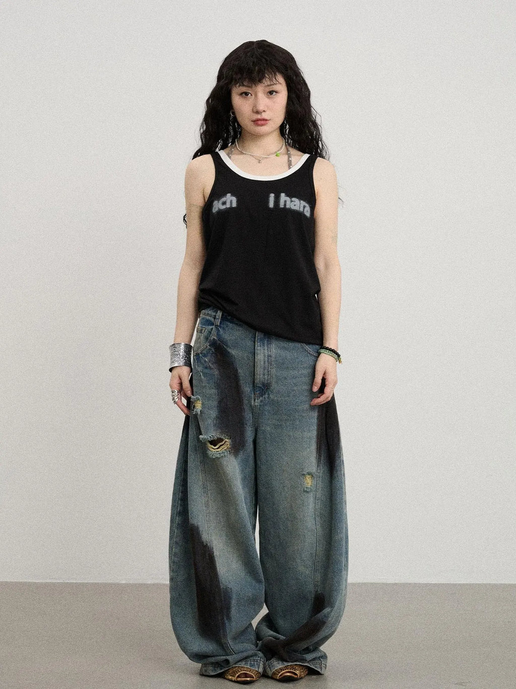 Melting Ice V-Neck Slip Top