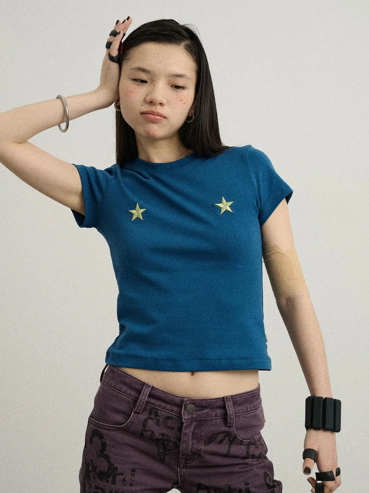 Sleepless Stars Embroidered Tee