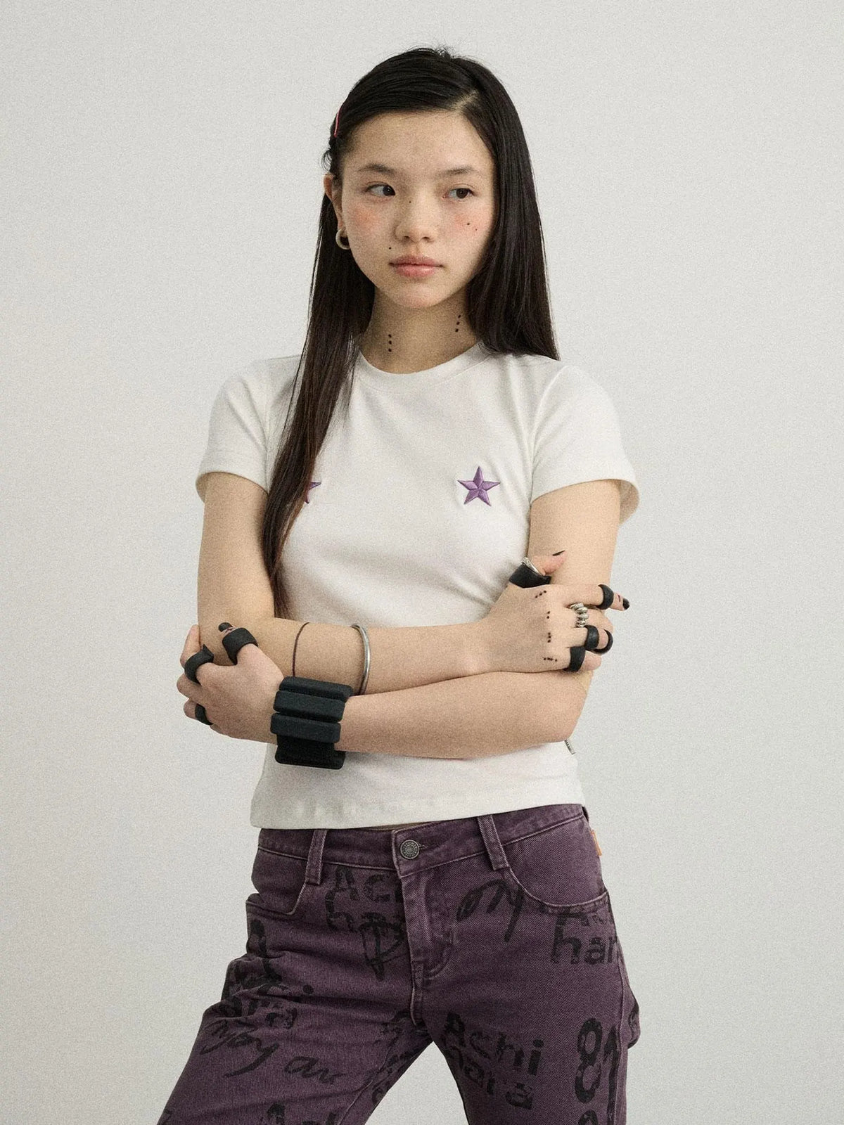 Sleepless Stars Embroidered Tee