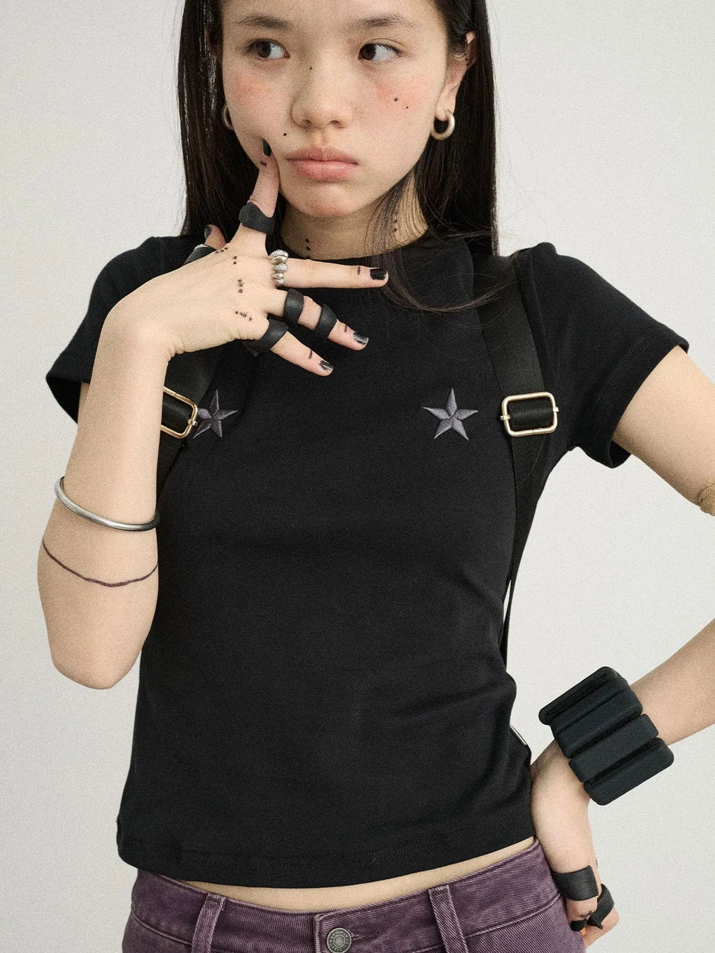 Sleepless Stars Embroidered Tee