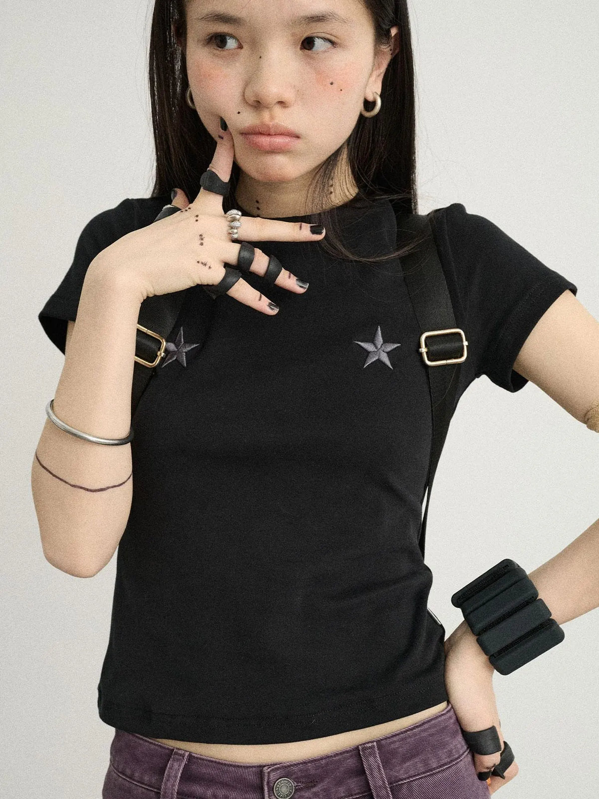 Sleepless Stars Embroidered Tee