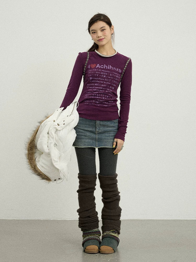 Spring Idiom Print Long Sleeve Tee
