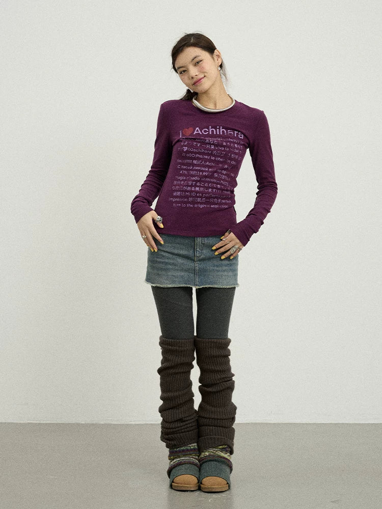 Spring Idiom Print Long Sleeve Tee