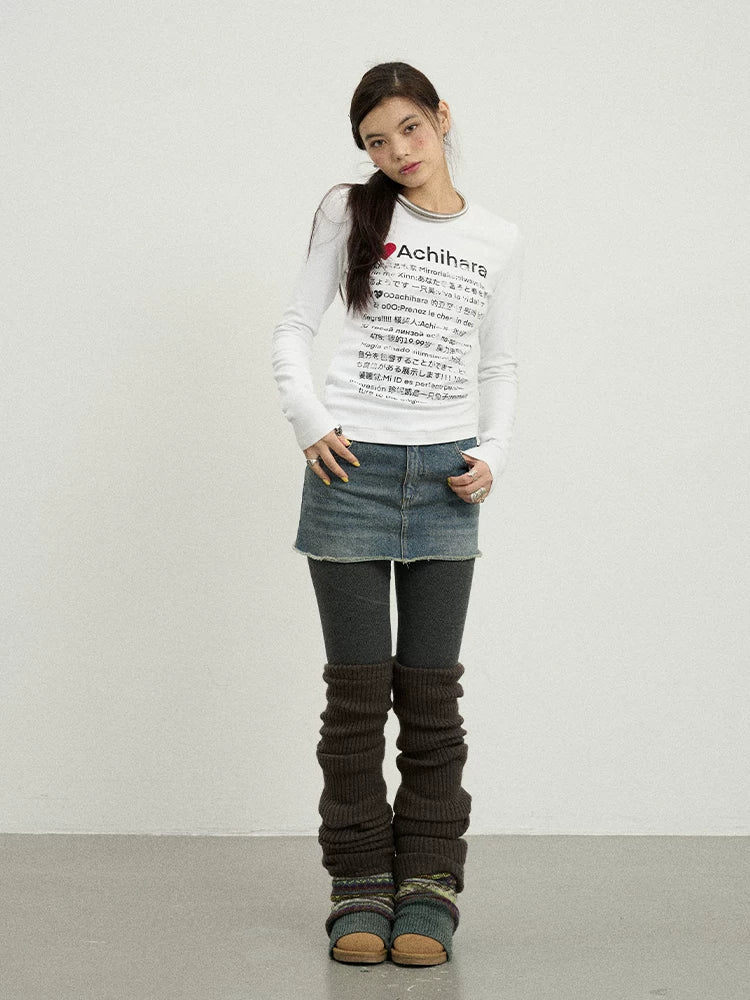 Spring Idiom Print Long Sleeve Tee