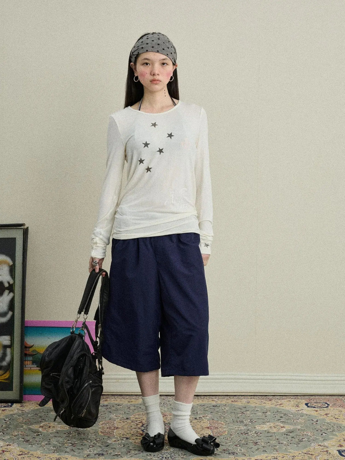 Starry Sunscreen Print Knit Tee