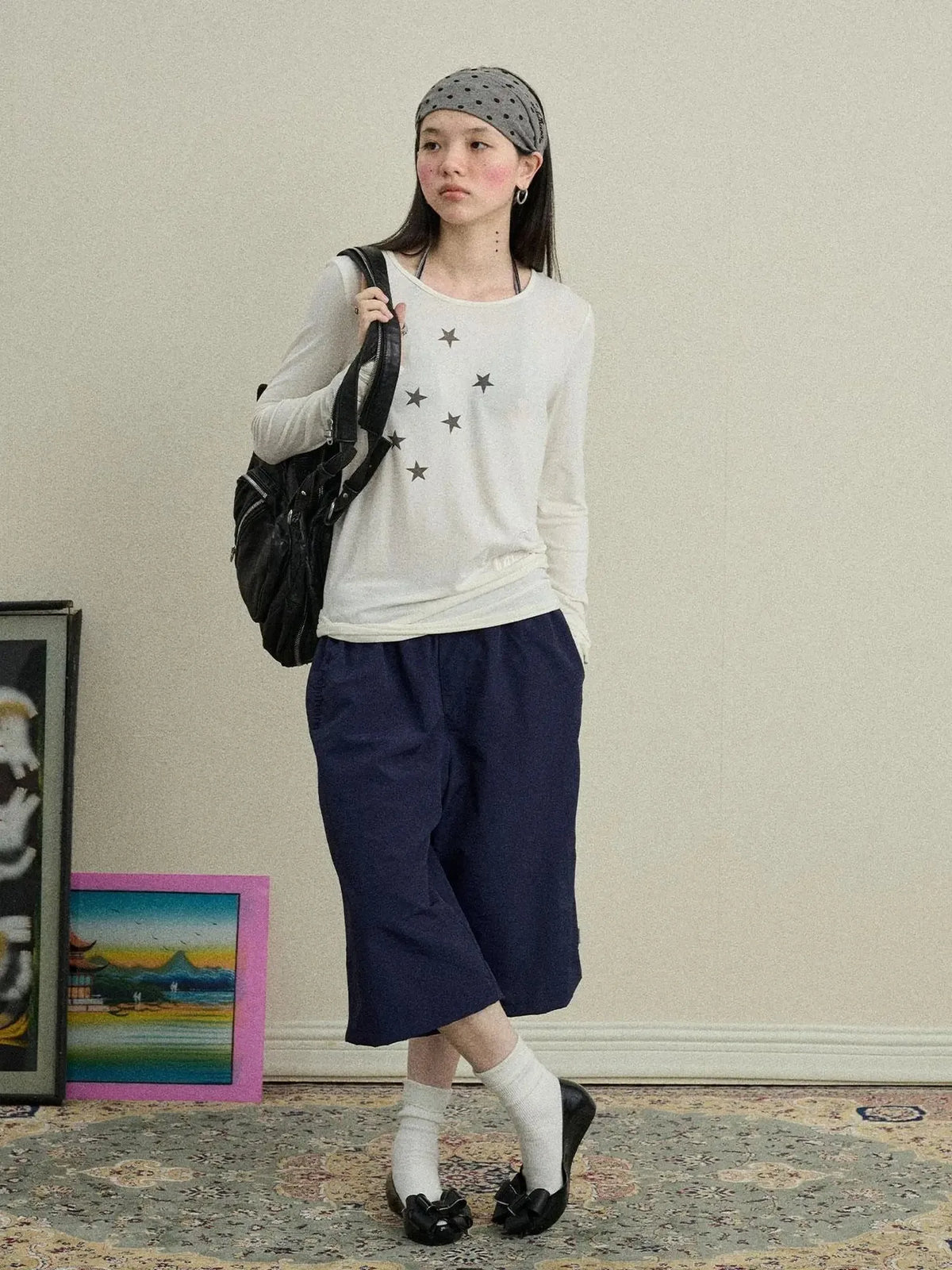 Starry Sunscreen Print Knit Tee