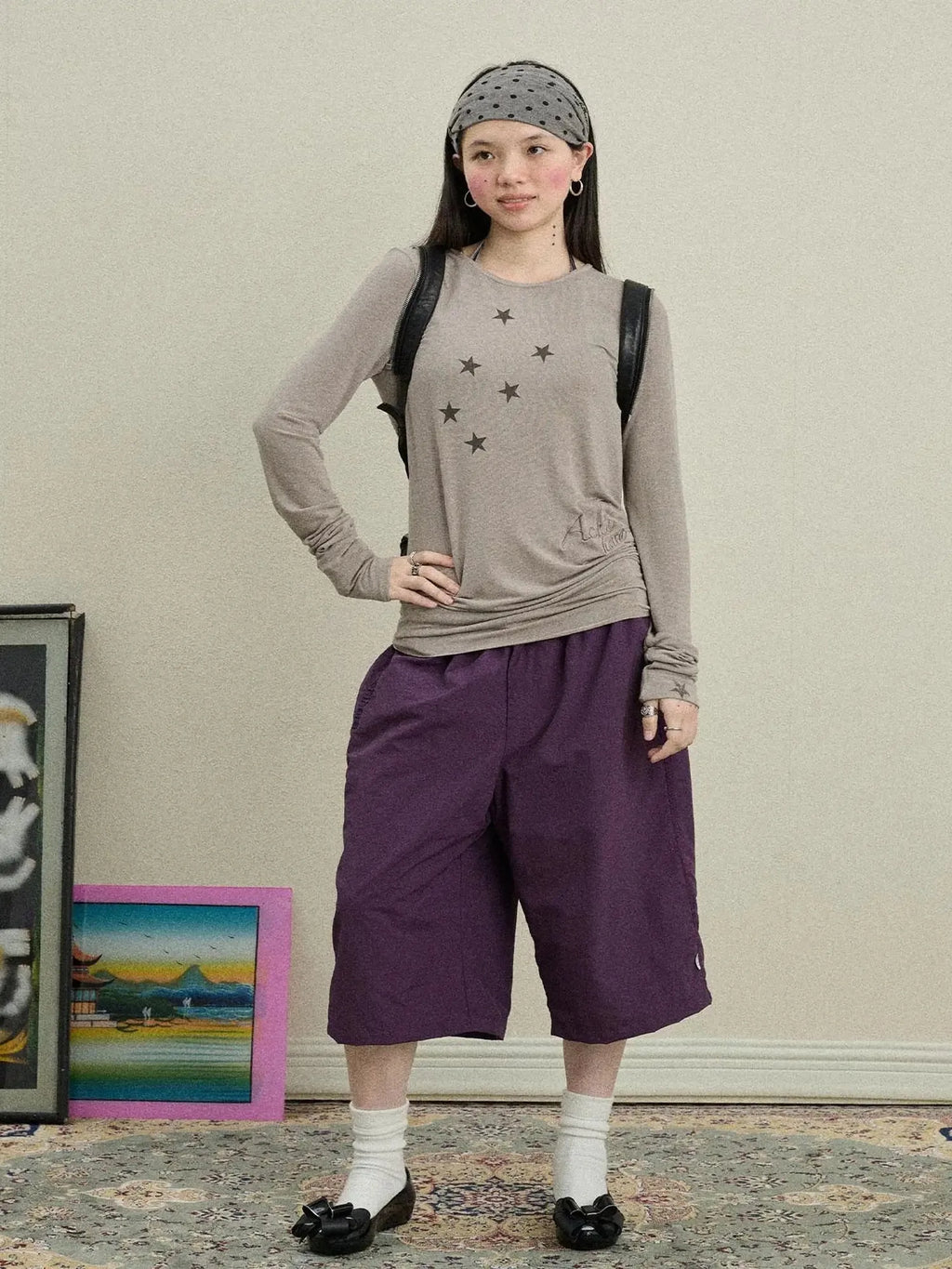 Starry Sunscreen Print Knit Tee