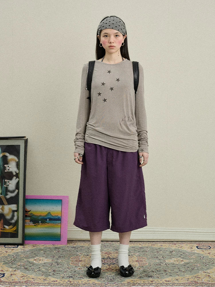 Starry Sunscreen Print Knit Tee