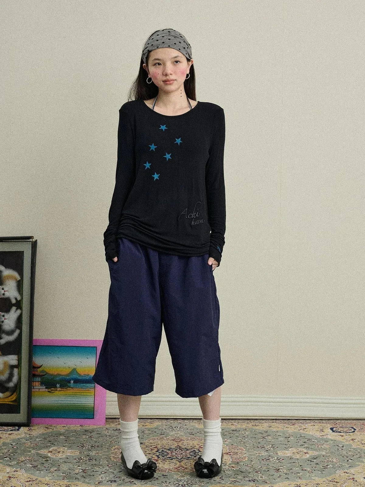 Starry Sunscreen Print Knit Tee