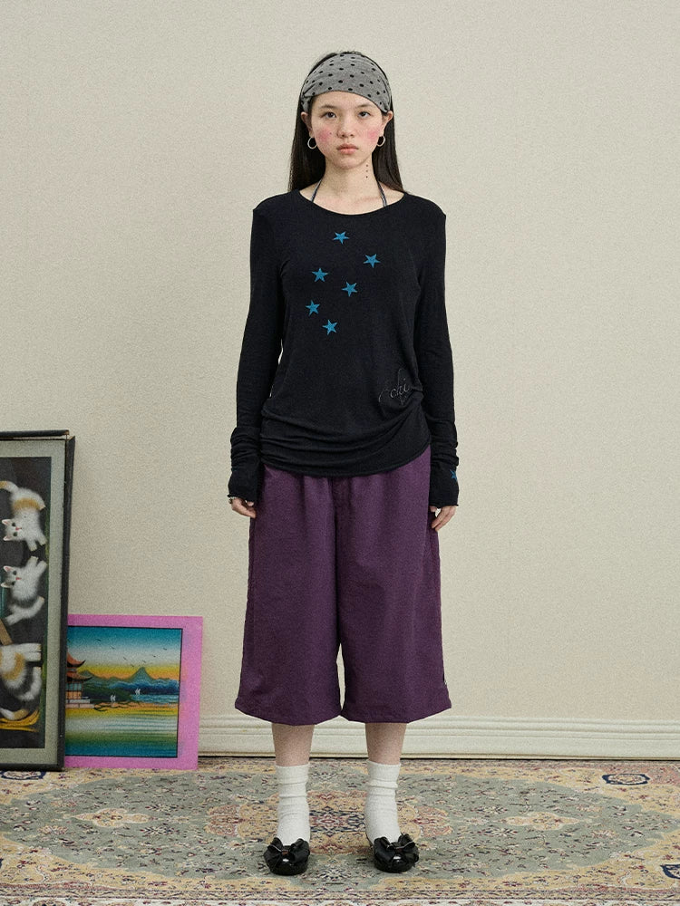 Starry Sunscreen Print Knit Tee