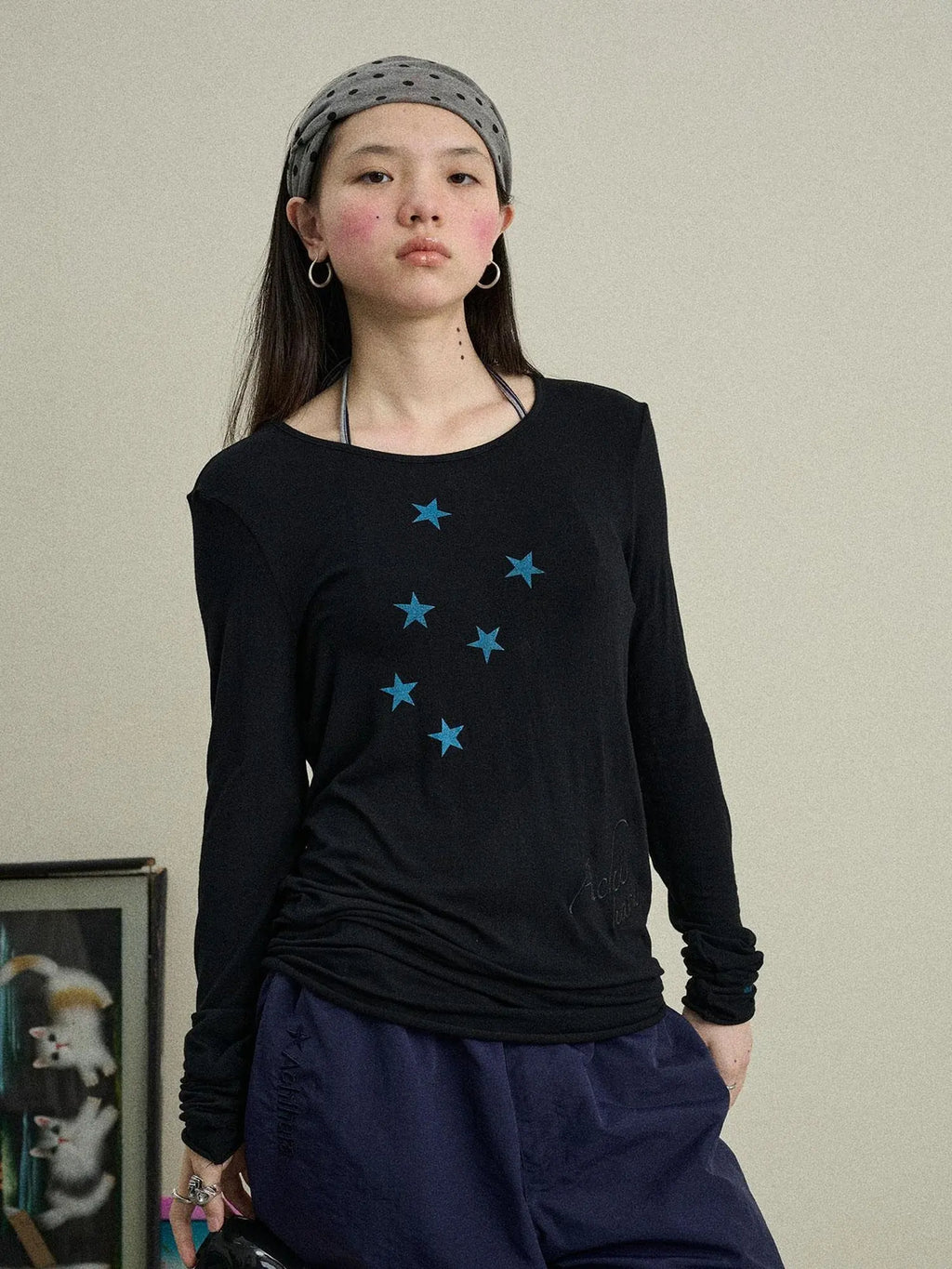Starry Sunscreen Print Knit Tee