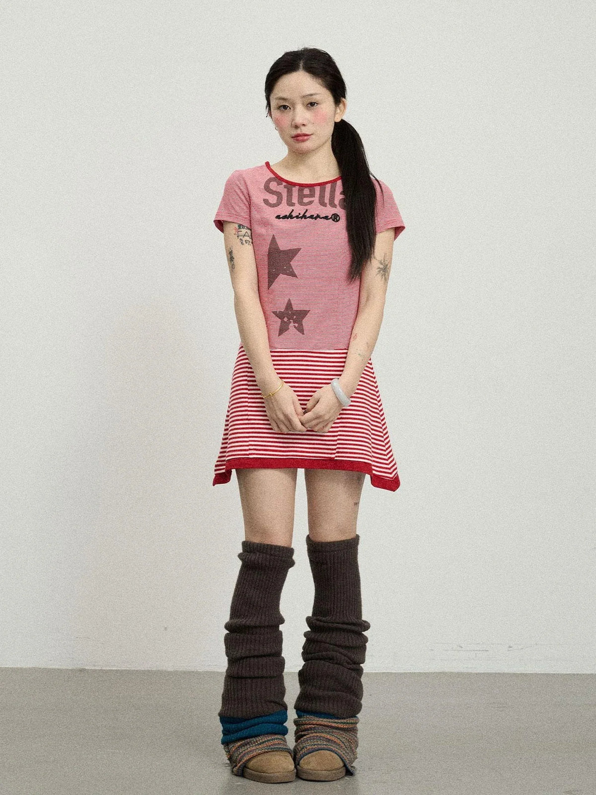 Stella Stolen Romance Short Sleeve Striped Dress