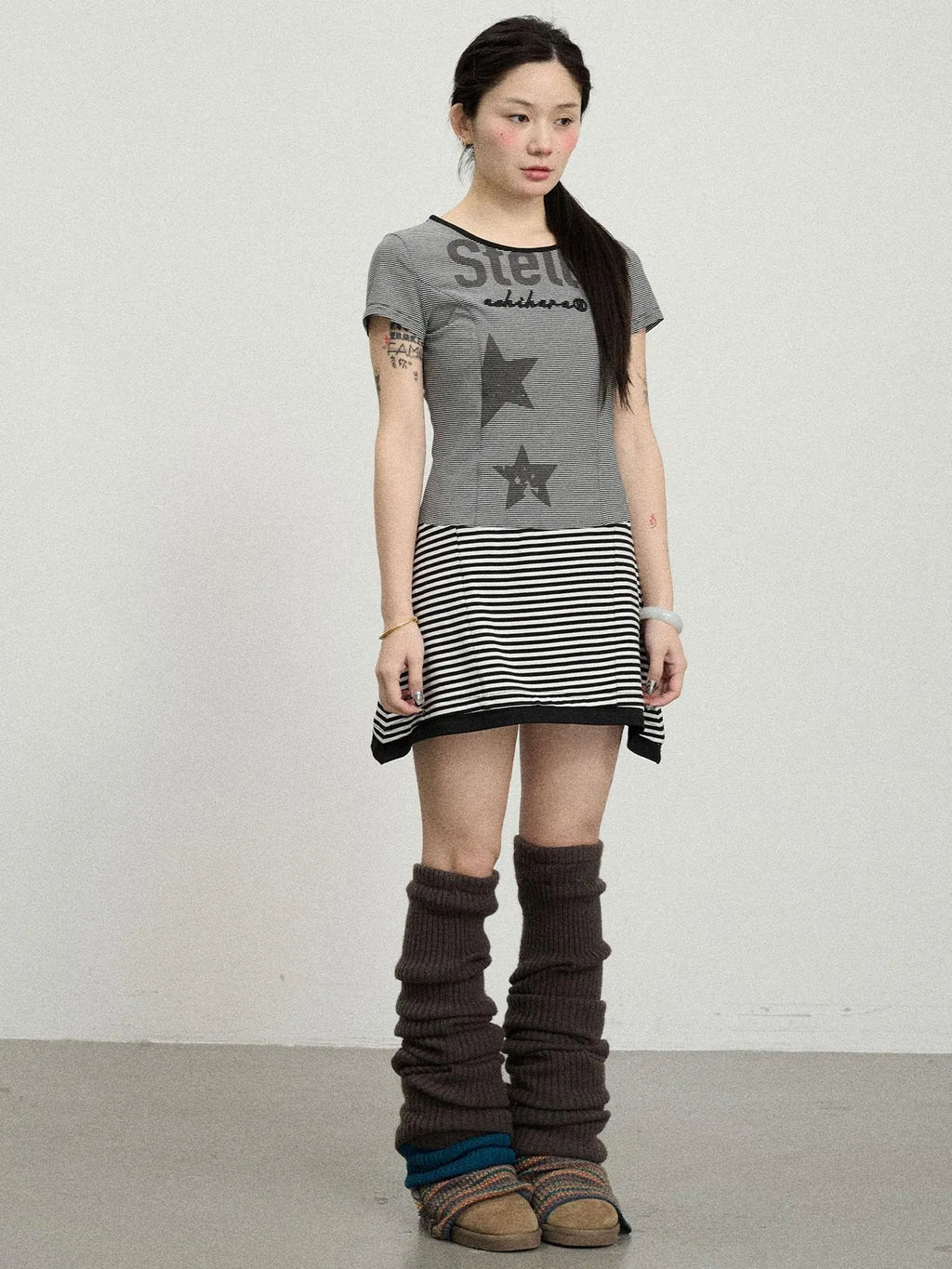 Stella Stolen Romance Short Sleeve Striped Dress