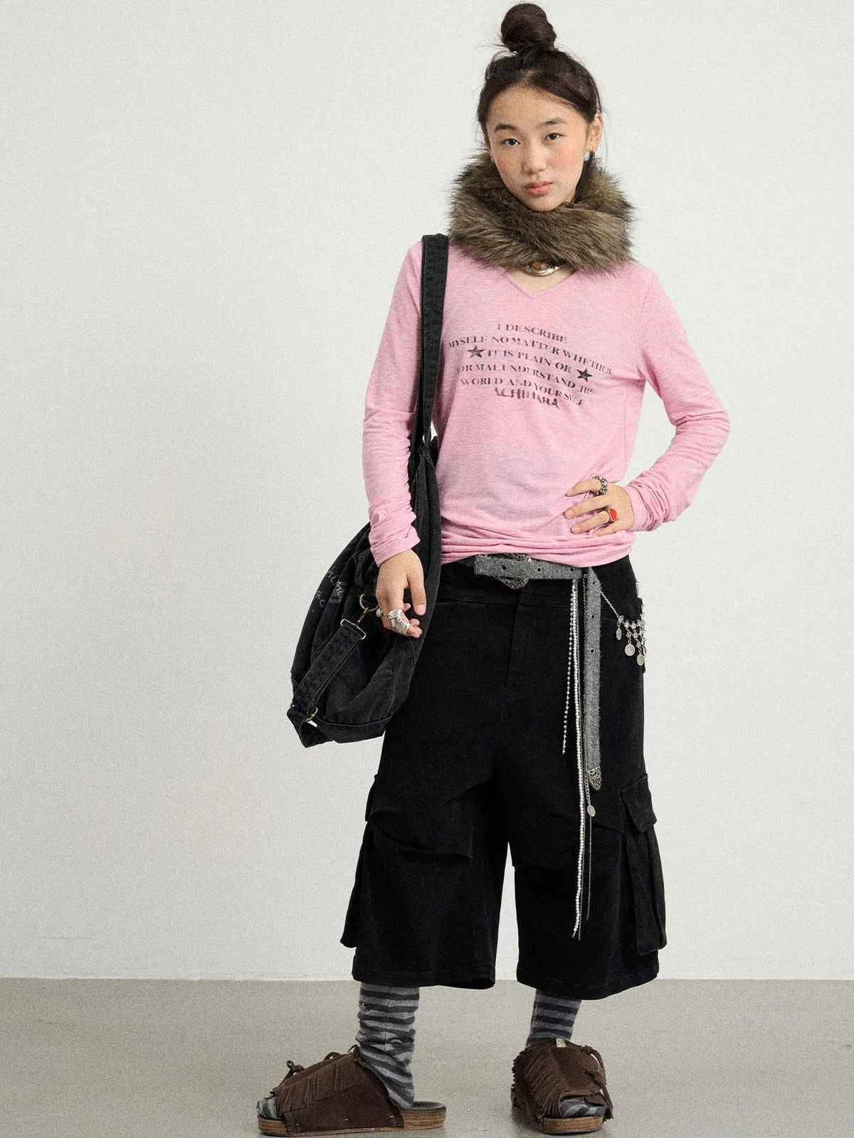 Stretch Washed Cotton Cargo Capri Pants