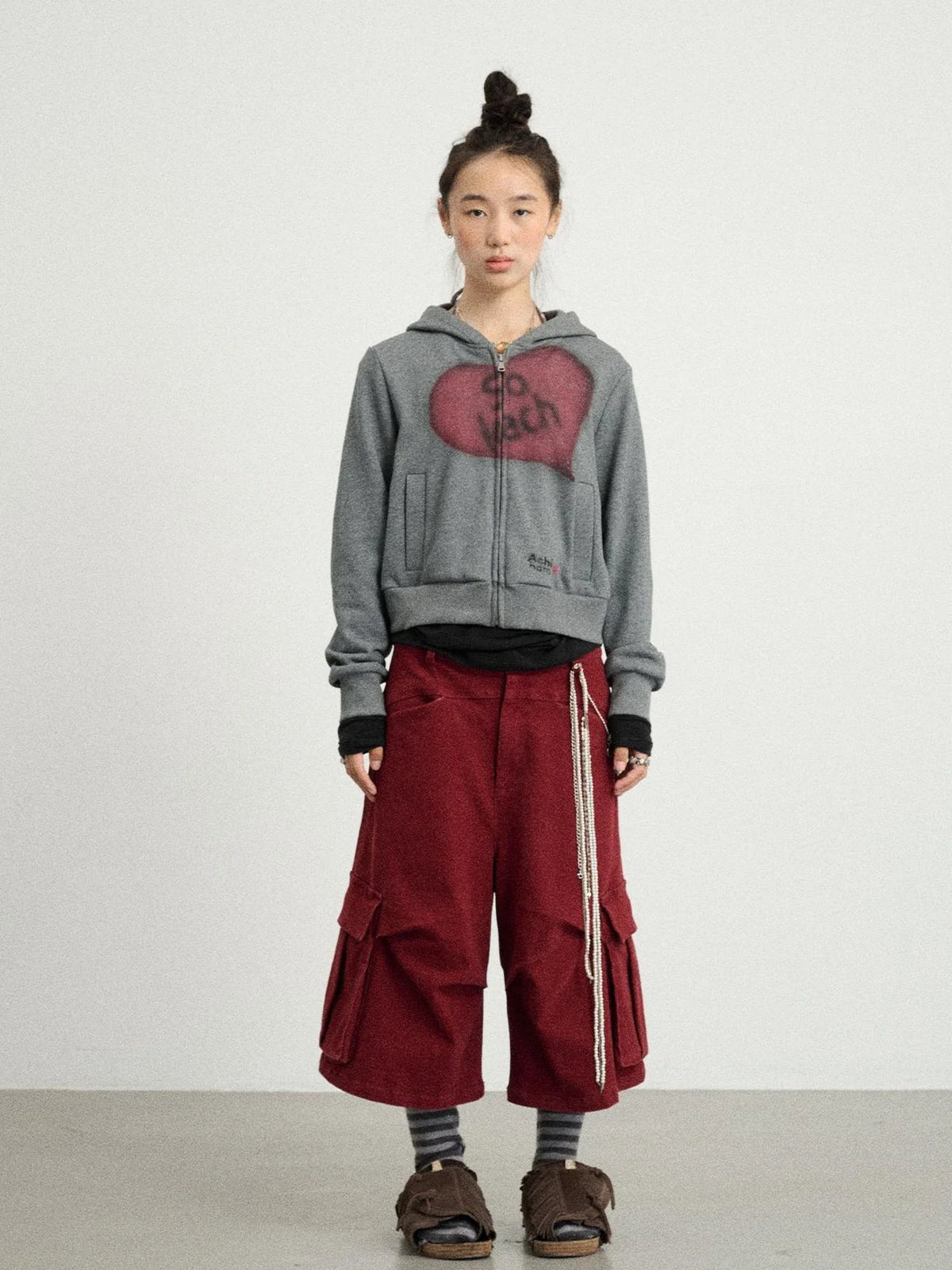 Stretch Washed Cotton Cargo Capri Pants