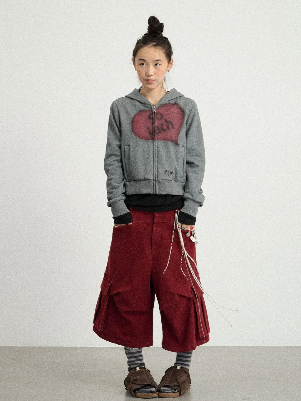 Stretch Washed Cotton Cargo Capri Pants