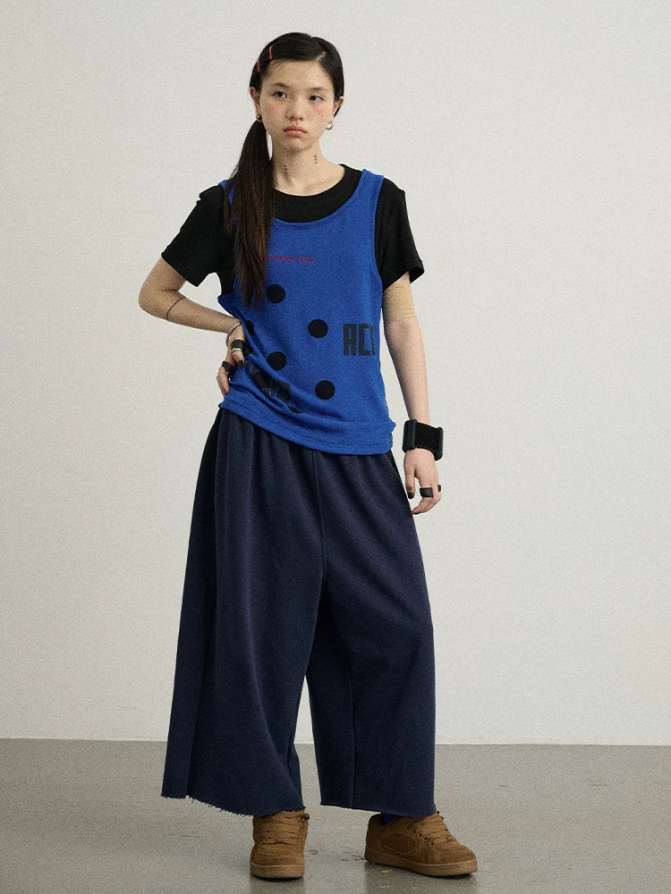 Tide Dot Mock Layered Knit Tee