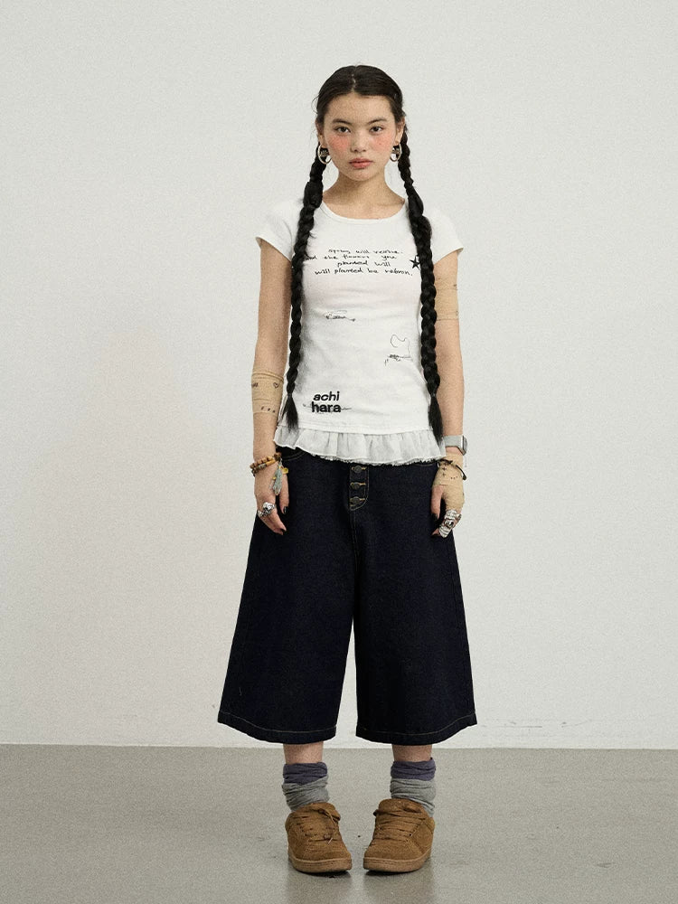 Time Bandage Floral Trim Tee