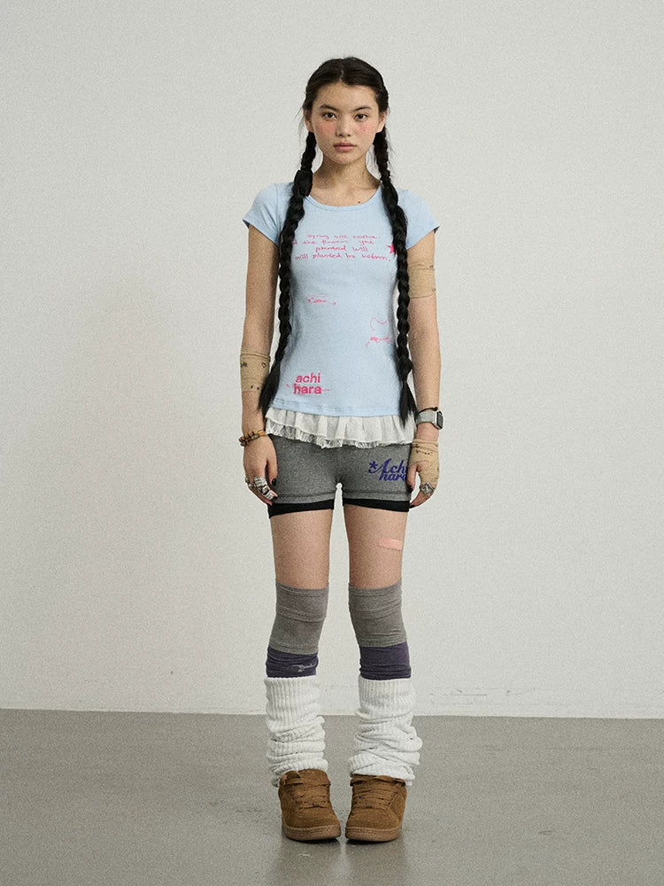 Time Bandage Floral Trim Tee